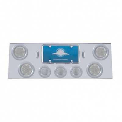 SS Rear Center Panel With 4X 7 LED 4" Reflector Lights & 3X 13 LED 2-1/2" Lights -Red LED/Clear Lens SS Rear Center Panel With 4X 7 LED 4" Reflector Lights & 3X 13 LED 2-1/2" Lights -Red LED/Clear Lens