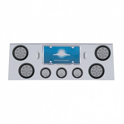 SS Rear Center Panel With 4X 12 LED 4" Reflector Lights & 3X 13 LED 2-1/2" Lights -Red LED/Clear Lens SS Rear Center Panel With 4X 12 LED 4" Reflector Lights & 3X 13 LED 2-1/2" Lights -Red LED/Clear Lens