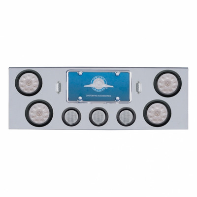 CR Rear Center Panel With 4X 10 LED 4" Lights & 3X 13 LED 2-1/2" Lights -Red LED/Clear Lens