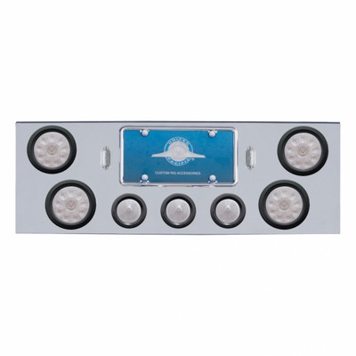 CR Rear Center Panel With 4X 10 LED 4" Lights & 3X 13 LED 2-1/2" Beehive Lights -Red LED/Clear Lens