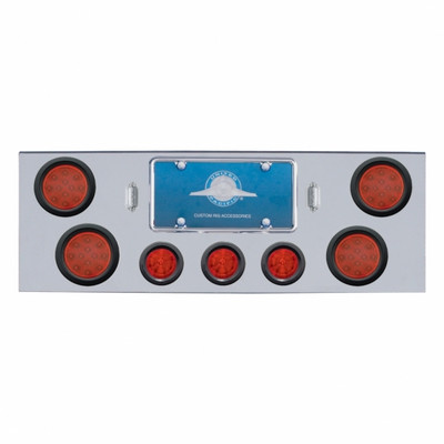 CR Rear Center Panel With 4X LED 4" Reflector Lights & 3X LED 2-1/2" Beehive Lights & Bezel -Red LED & Lens CR Rear Center Panel With 4X LED 4" Reflector Lights & 3X LED 2-1/2" Beehive Lights & Bezel -Red LED & Lens