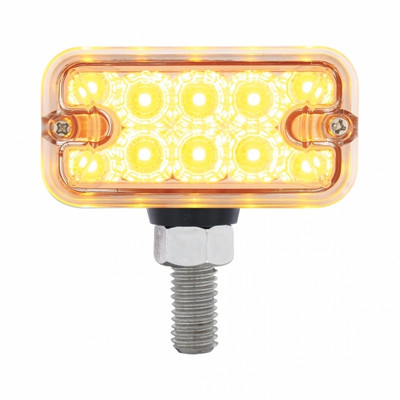 10 LED Dual Function T Mount Reflector Double Face Light Without Bezel - Amber & Red LED/Clear Lens