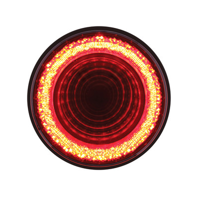24 LED 4" Round Mirage Light (Stop, Turn & Tail) - Red LED/Red Lens