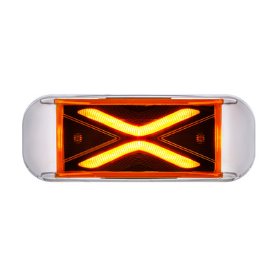 4 LED Saber Rectangular Marker Light With Amber Lens