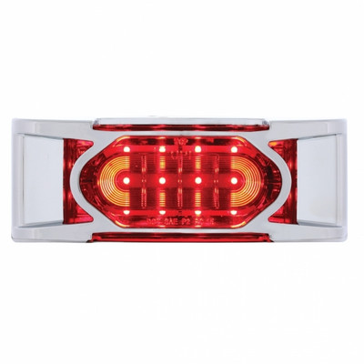 16 LED Reflector Light (Clearance/Marker) With Chrome Bezel - Red LED/Red Lens