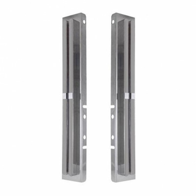 Stainless Front Air Cleaner Bracket With Eight 14 LED 24" Light Bars For Peterbilt- Amber LED/Chrome Lens