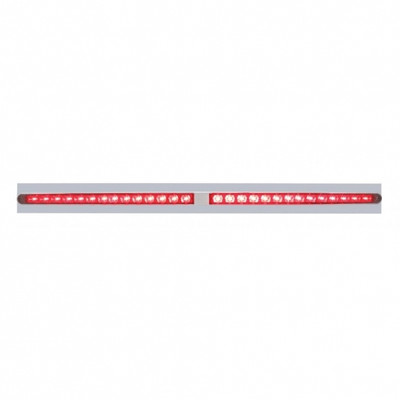Chrome Top Mud Flap Plate With Two 14 LED 24" Light Bars - Red LED/Red Lens