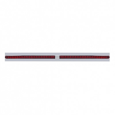 Chrome Top Mud Flap Plate With Two 19 LED 24" Reflector Light Bars - Red LED/Red Lens