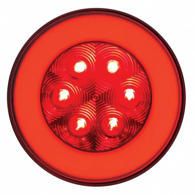 21 LED 4" Round GloLight Kit (Stop, Turn & Tail) - Red LED/Red Lens (Bulk)