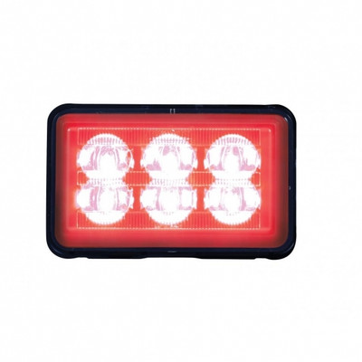 6 High Power LED Rectangular Warning Light With Bracket - Red LED (Bulk)