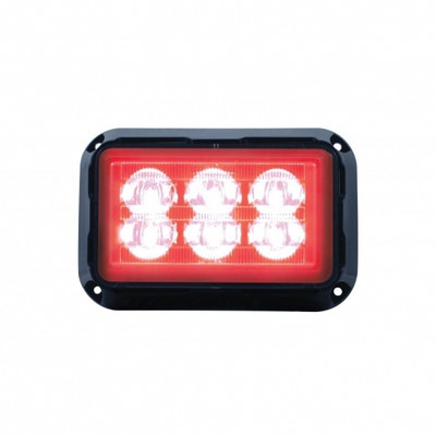 6 High Power LED Rectangular Warning Light - Red LED (Bulk)