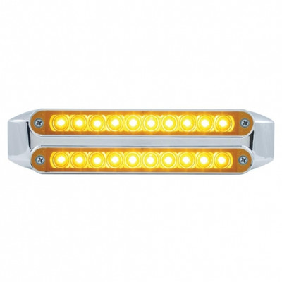 Dual 10 LED 6-1/2" Turn Signal Light Bars - Amber LED/Amber Lens