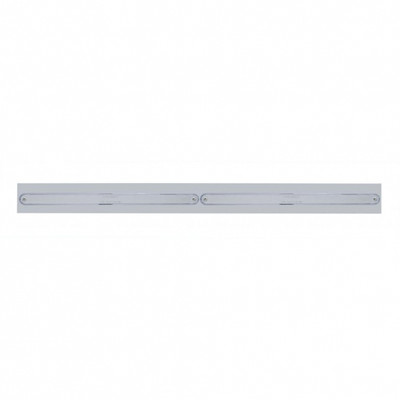 Chrome Top Mud Flap Plate With Two 14 LED 12" Light Bars - Red LED/Chrome Lens