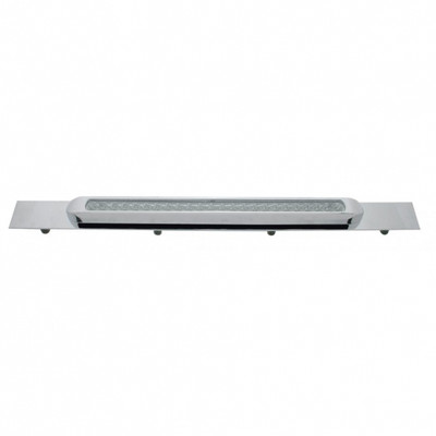 Chrome Top Mud Flap Plate With 23 SMD LED Light Bar & Bezel - Red LED/Clear Lens