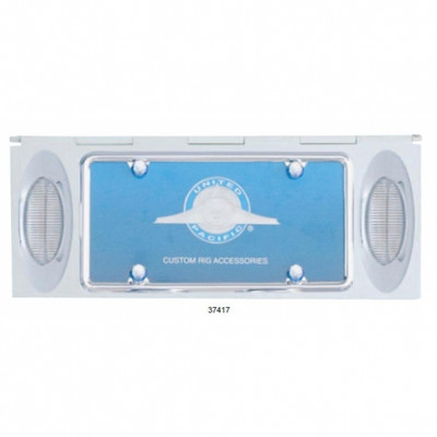 Stainless 1 License Plate Holder With Two 12 LED Phantom Lights - Amber LED/Clear Lens