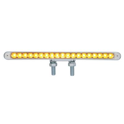 19 LED 12" Reflector Double Face Light Bar - Amber LED/Clear Lens