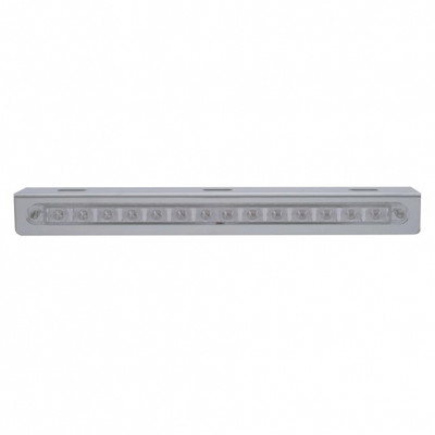 Stainless Light Bracket With 14 LED 12" Sequential Light Bar (Left to Right) - Amber LED/Clear Lens