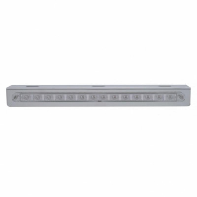 Stainless Light Bracket With 14 LED 12" Sequential Light Bar (Right to Left) - Amber LED/Clear Lens