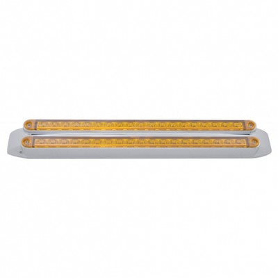 Dual 19 LED 12" Reflector Turn Signal Light Bars - Amber LED/Amber Lens