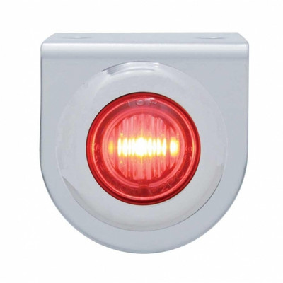 Stainless Light Bracket With 3 LED Mini Light - Red LED/Red Lens