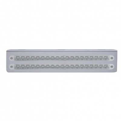 12-3/4" Stainless Light Bracket With Two 19 LED 12" Light Bars - Red LED/Clear Lens