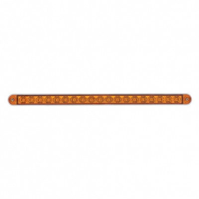 19 LED 12" Reflector Turn Signal Light Bar With Bezel - Amber LED/Amber Lens