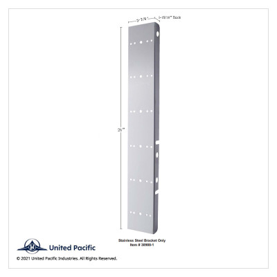 SS Front Air Cleaner Bracket With 12X 19 LED Reflector Lights & Bezels For Peterbilt-Amber LED & Lens