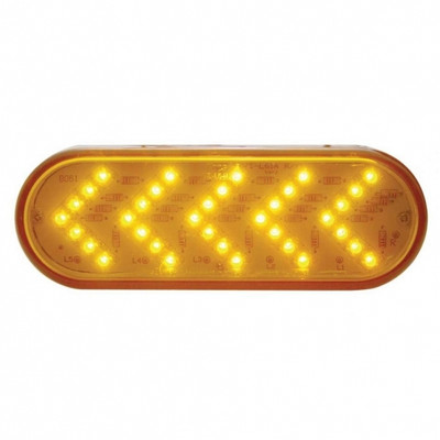 35 LED 6" Oval Sequential Turn Signal Light - Amber LED/Amber Lens (Bulk)