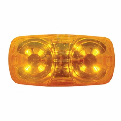 12 LED Rectangular Light (Clearance/Marker) - Amber LED/Amber Lens (Bulk)