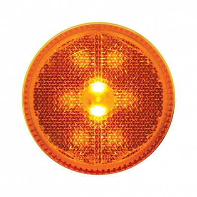 8 LED 2-1/2" Round Reflectorize Light (Clearance/Marker) - Amber LED/Amber Lens (Bulk)