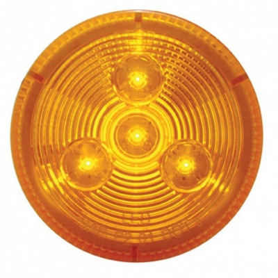 4 LED 2" Round Low Profile Light Kit (Clearance/Marker) - Amber LED/Amber Lens