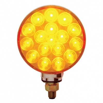 34 LED Single Stud Reflector Double Face Turn Signal Light - Amber & Red LED/Amber & Red Lens