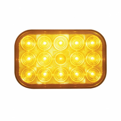 15 LED Rectangular Turn Signal Light Kit - Amber LED/Amber Lens