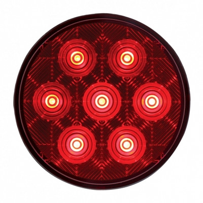 7 LED 4" Round Competition Series Light (Stop, Turn & Tail) - Red LED/Red Lens