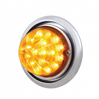 Front Bumper Light With 17 Amber LED Dual Function Clear Style Reflector Light For FL Columbia - Amber Lens