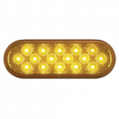 16 LED 6" Oval Reflector Turn Signal Light - Amber LED/Amber Lens