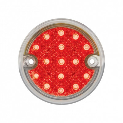 15 LED 3" Reflector Double Face Light Only - Red LED/Clear Lens (Bulk)