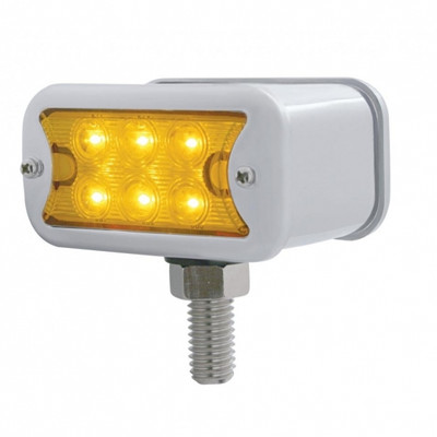 12 LED Dual Function T-Mount Double Face Light With Bezel - Amber & Red LED/Amber & Red Lens