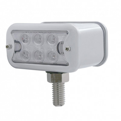 12 LED Dual Function T-Mount Double Face Light With Bezel - Amber & Red LED/Clear Lens