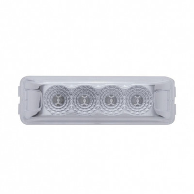 4 LED Reflector Rectangular Light (Clearance/Marker) - Amber LED/Clear Lens