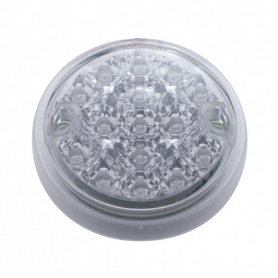 15 LED 3" Dual Function Reflector Single Face Light Only - Red LED/Clear Lens (Bulk)