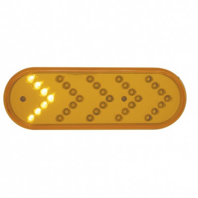 35 LED Reflector Oval Sequential Turn Signal Light - Amber LED/Amber Lens