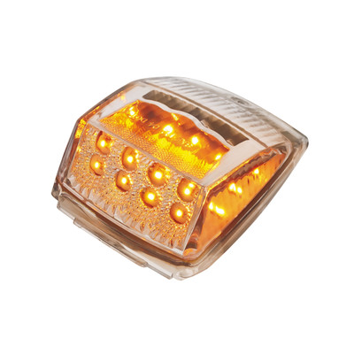 17 LED Reflector Square Cab Light - Amber LED/Clear Lens