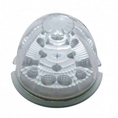 17 LED Reflector Watermelon Flush Mount Kit With Low Profile Bezel - Amber LED/Clear Lens