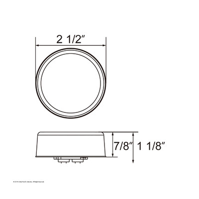 9 LED 2-1/2" Round Pure Reflector Light (Clearance/Marker) - Amber LED/Amber Lens (Bulk)