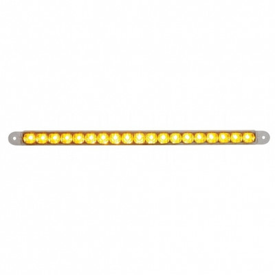 19 LED 12" Reflector Turn Signal Light Bar - Amber LED/Clear Lens