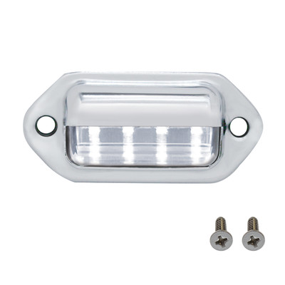 4 White LED Chrome License Plate Light/Utility Light (Bulk)