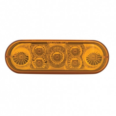 7 LED 6" Oval Reflector Turn Signal Light - Amber LED/Amber Lens