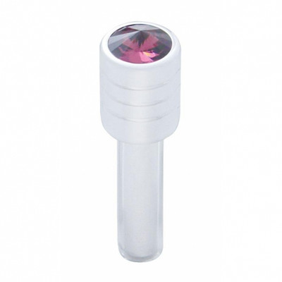 Chrome Door Lock Knob With 7/16" Purple Crystal (2pc/set)