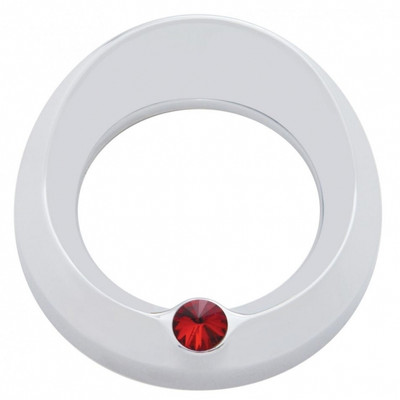 Signature Series Gauge Bezel With Visor & Crystal For 3-3/4" DIA Speed/Tachometer Gauge - Red Crystal